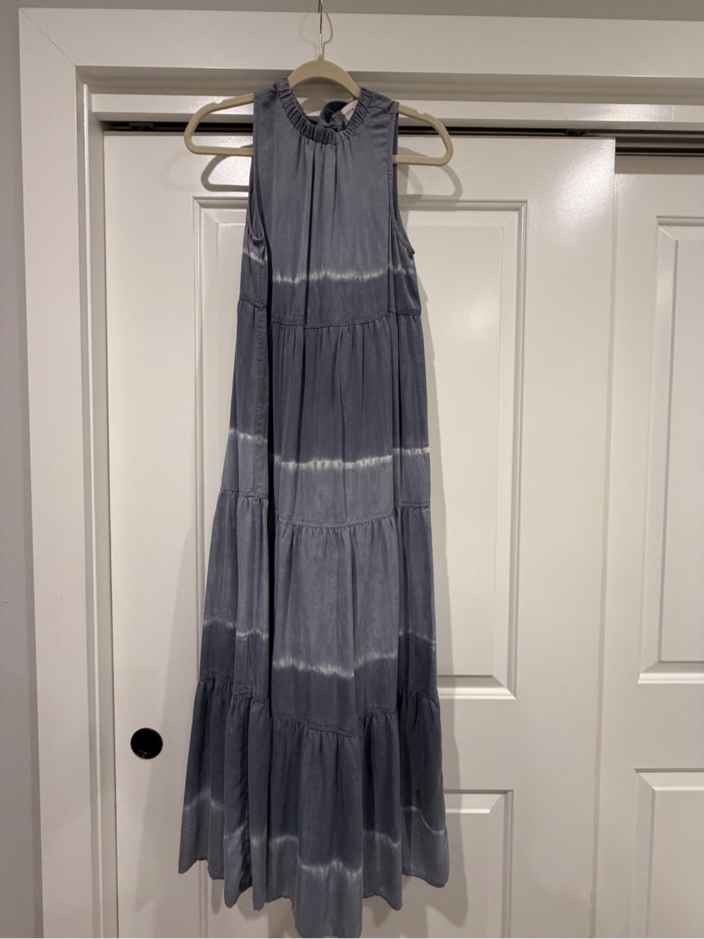 Bella Dahl Sleeveless Tiered Maxi Dress in Slate Blue